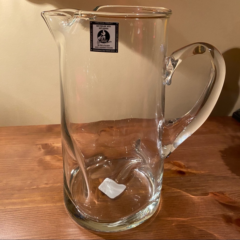 COPY - Crisa Glass Pitcher Impressions 90 Oz Mexico New